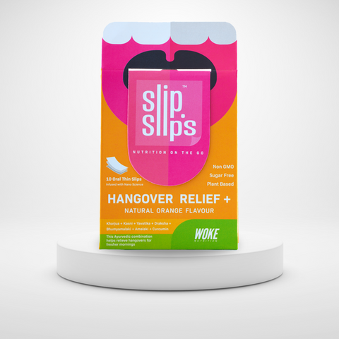 Buy Hangover Relief+ 10 Slips Pack: With Special Blend Of Kharjua, Kasni, Yavatika, Draksha, Bhumyamalaki, Amalaki, and Curcumin (by Woke Nutrition)