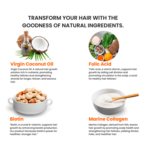 Buy Hair Grow+ 10 Slips Pack: With added Keranat™, Biotin, Virgin Coconut Oil, Marine Collagen (by Woke Nutrition)
