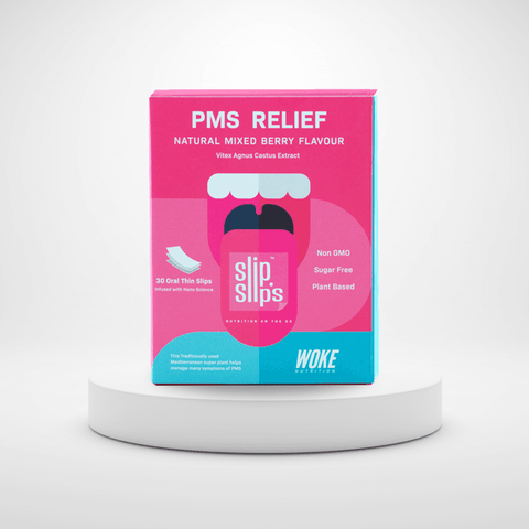 Buy PMS Relief - 30 Slips Pack: Specially Designed To Alleviate Bloating, Irritability, Cramping, Mood Swings & Headaches (by Woke Nutrition)
