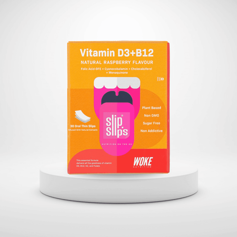 Buy Vitamin D3+B12 - 30 Slips Pack: For Strong Bones, Skin Health, Immunity, Nervous System & Cardiovascular Support (by Woke Nutrition)